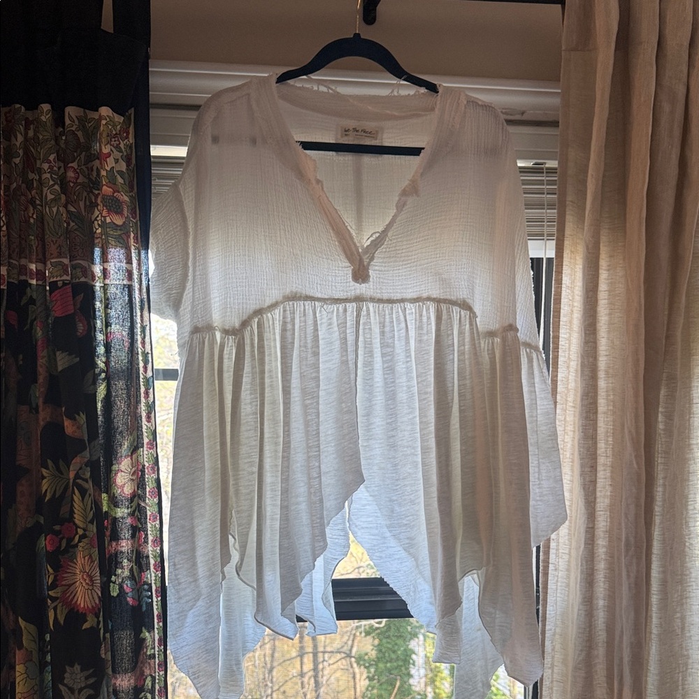 Free People White Boho top
